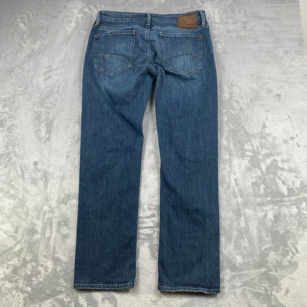 Mavi Jeans Zach Mens 33x32‎ (33x29) Blue Straight Leg Stretch Lightweight Denim